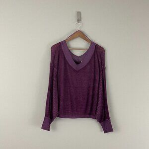 Free People We The Free South Side Thermal Top in Violet Size XS